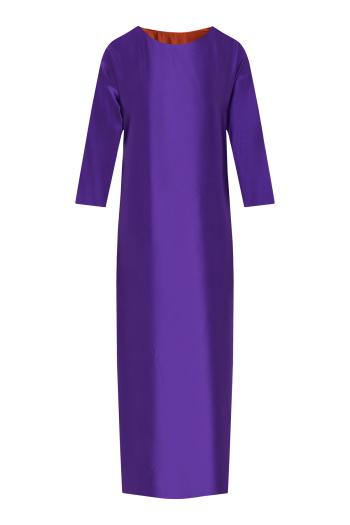 Cassandre reversible satin maxi dress in iris