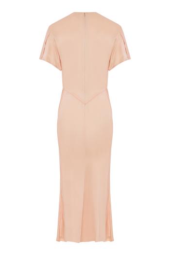 Eve ruched satin midi dress in blossom