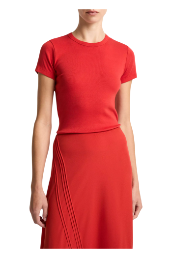 Pima Cotton-Blend '90s Shrunken T-Shirt in red 