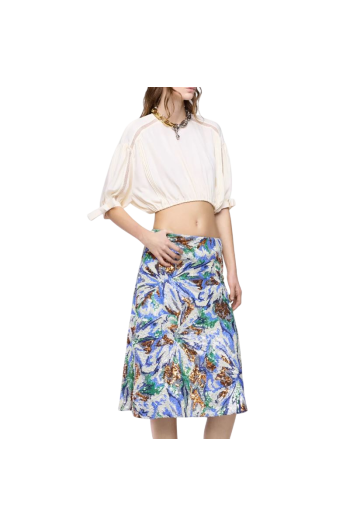 Abstract sequinned midi skirt in multicolor 