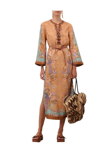 Indra printed linen tunic in floral 