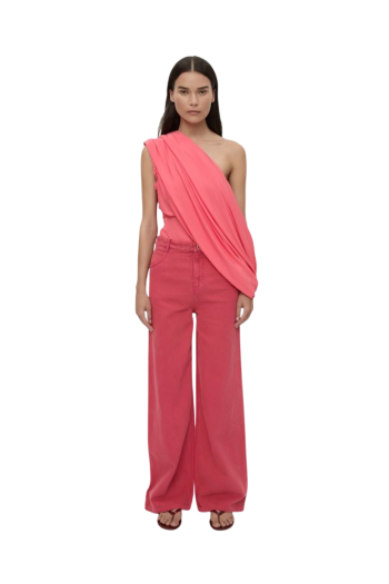 Relaxed denim jeans in watermelon 