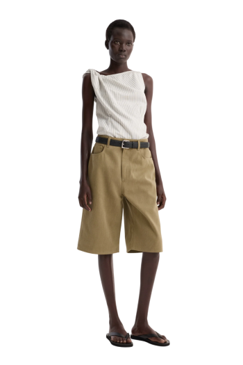 Cotton shorts in sage