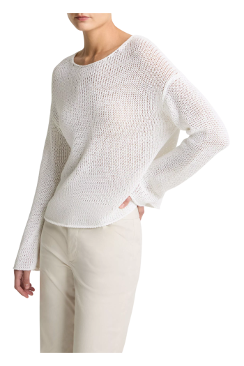 Cotton-blend sweater in white 