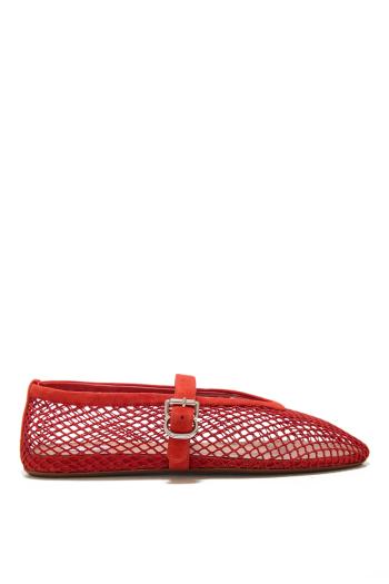 Le Ballerine fishnet suede flats in black 