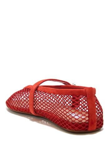 Le Ballerine fishnet suede flats in black 
