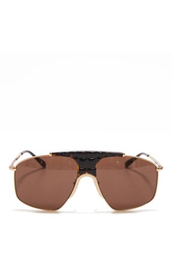 098S gold-tone aviator sunglasses in brown 