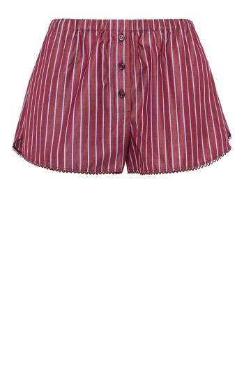 Arabella striped cotton shorts in rouge noir 