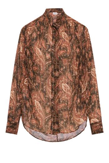 Rania printed silk-chiffon oversized shirt in paisley 