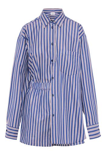 Georgiana striped cotton shirt and shorts in rouge noir 
