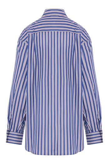 Georgiana striped cotton shirt and shorts in rouge noir 