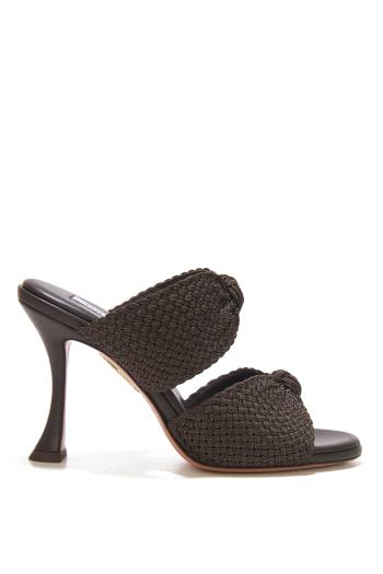 Smile 95 braided leather mules in expresso 