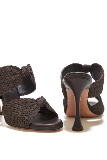 Smile 95 braided leather mules in expresso 