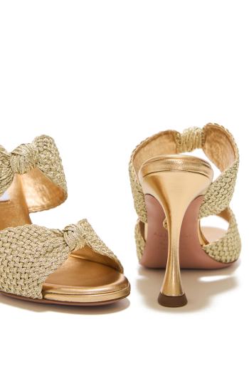 Smile 95 braided leather mules in gold 