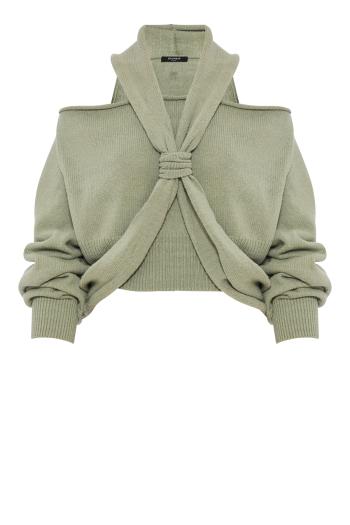 Knitted sweater in sauge 