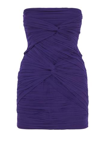 Twinkle strapless crepe mini dress in violet