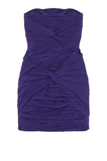 Twinkle strapless crepe mini dress in violet