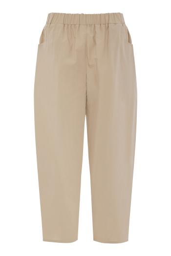 Cotton-poplin pants in sand 