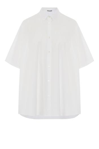 Wide cotton-poplin shirt in white 