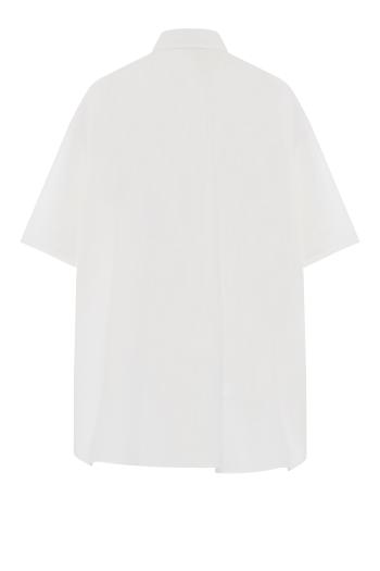 Wide cotton-poplin shirt in white 