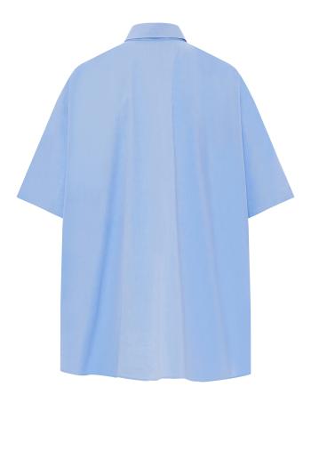 Wide cotton-poplin shirt in sky 