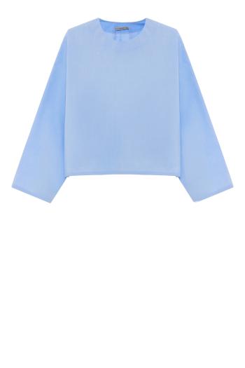 Chunky cotton-poplin T-shirt in sky 