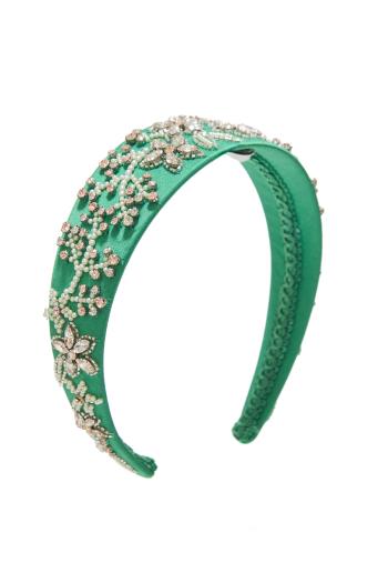 HEADBAND EMBELLISHED TEXTURED SATIN