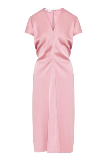Sbieco satin midi dress in rose 