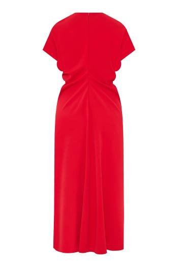 Sbieco crepe midi dress in rosso