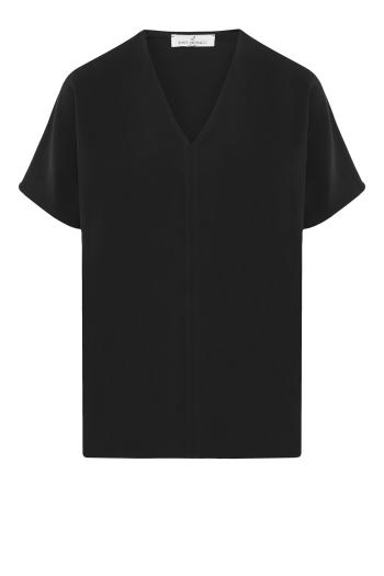 Casacca crepe top in black