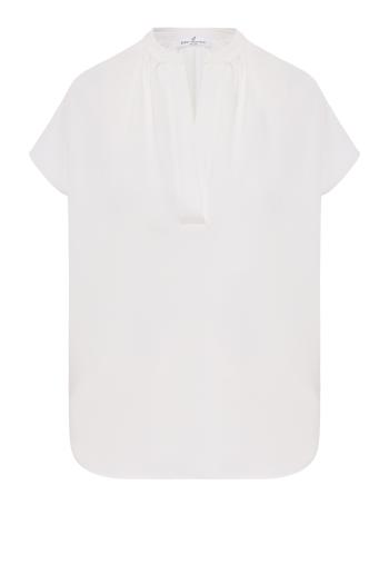 Casacca crepe blouse in white 
