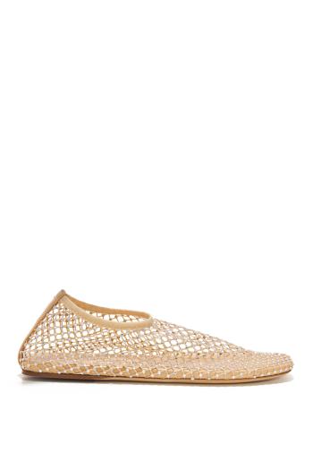 Minette  fishnet flats in butter 