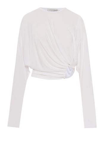 Manto long sleeve jersey top in white 