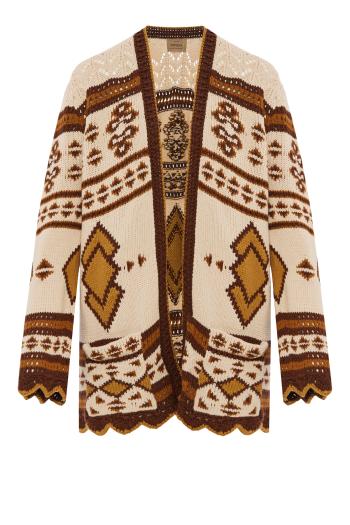 Lalie knitted cotton cardigan in cream 