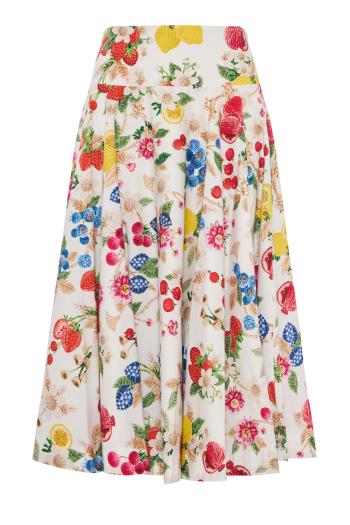Stowe printed cotton-poplin midi skirt in fruttatova