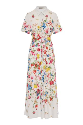 Como cotton poplin maxi dress in fruttatova
