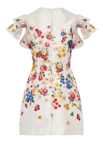 Elodie printed satin mini dress in fruttatova