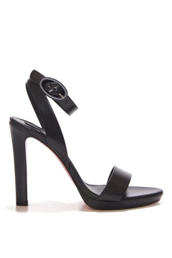 Fanny 120 leather sandals in black