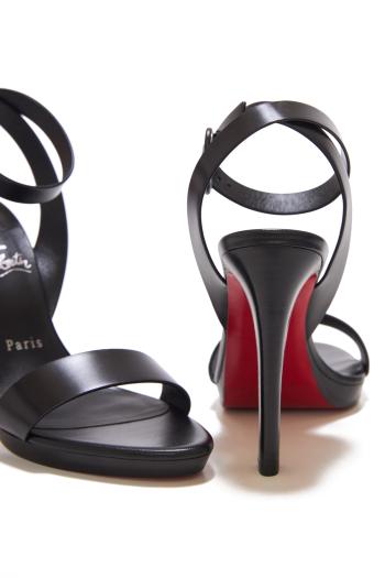 Fanny 120 leather sandals in black