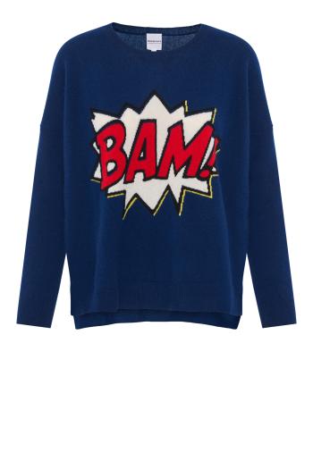BAM embroidered cashmere sweater in blue 