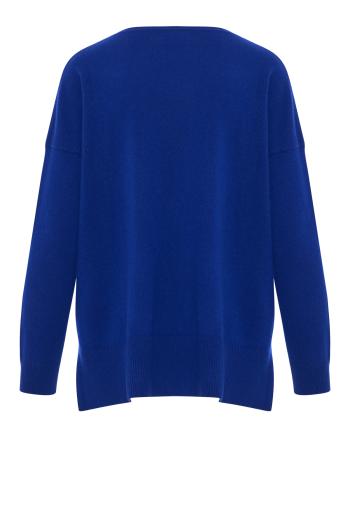Grrrr embroidered cashmere sweater in indigo 