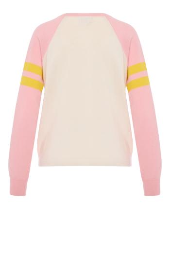Life on Mars embroidered cashmere sweater in pink 