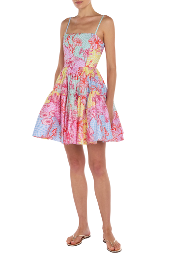 Margot printed cotton mini dress in tuti-frutti 
