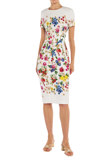 Naomi printed crepe midi dress in fruttatova