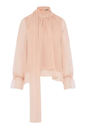 Evola silk-chiffon blouse in powder 