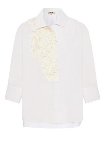 Embroidered cotton shirt in white 