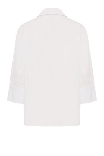 Embroidered cotton shirt in white 