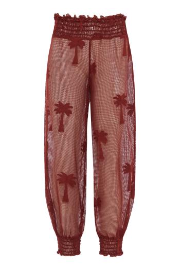 Palm Nomad cotton-mesh pants in marsala