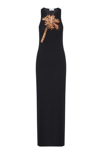 Embroidered cotton long dress 