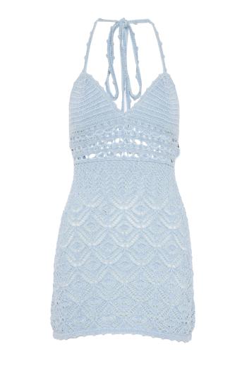 Milene metallic crocheted mini dress in glace 